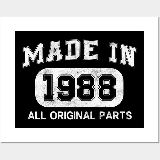 Made in 1988 Birthday gifts 34 Years old 34th Bday Present Wall Art by flandyglot